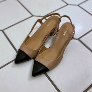 Express Toe Cap Slingback Block Heels